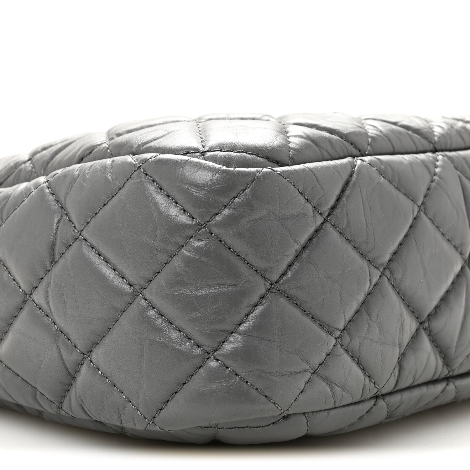 Chanel Aged Calfskin Quilted Large Reissue Camera Case Grey 9 of 10