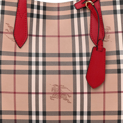 Burberry Haymarket Check Medium Reversible Tote Poppy Red 10 of 18
