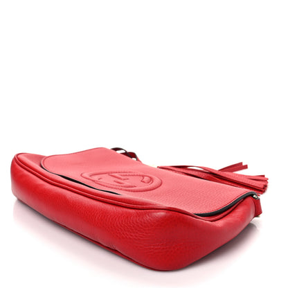 Gucci Pebbled Calfskin Medium Soho Flap Crossbody Tabasco Red 8 of 8