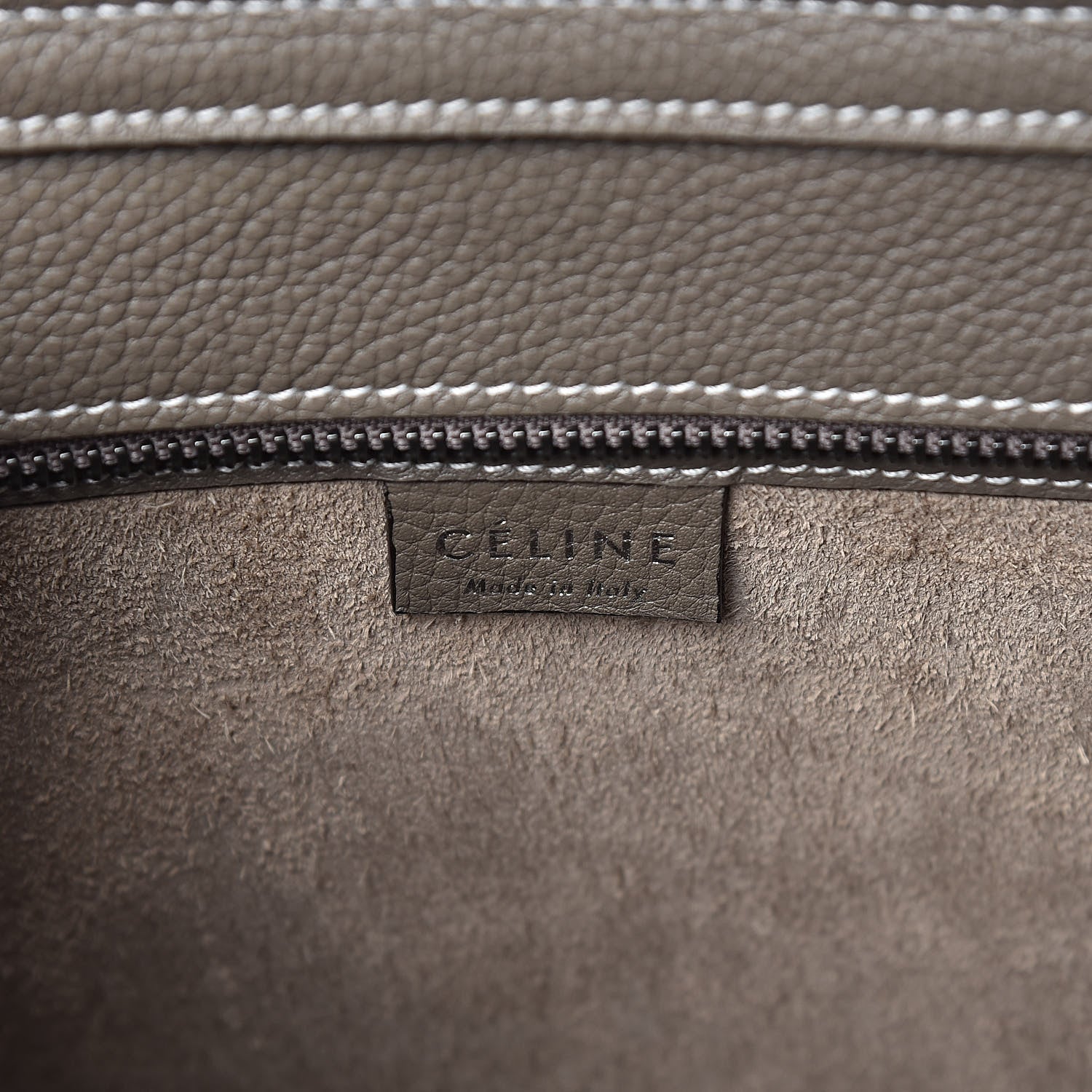 Celine Drummed Calfskin Nano Luggage Souris 6 of 10