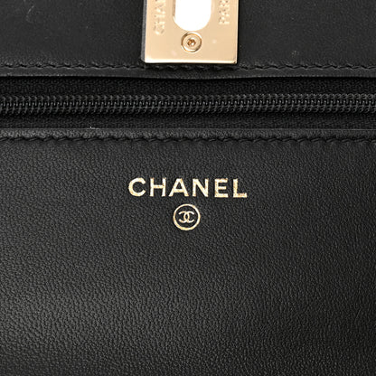 Chanel Lambskin Quilted Trendy CC Wallet On Chain WOC Black 6 of 12