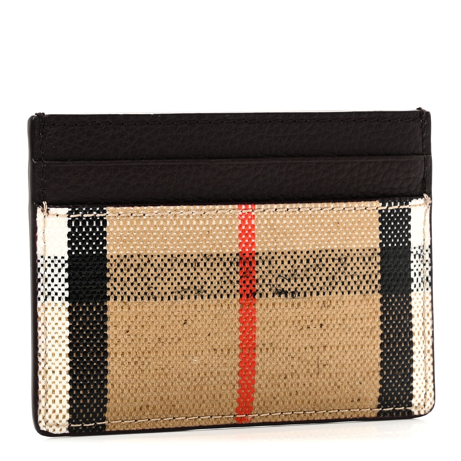 Burberry Grained Calfskin Jacquard Woven Vintage Check Highlands
