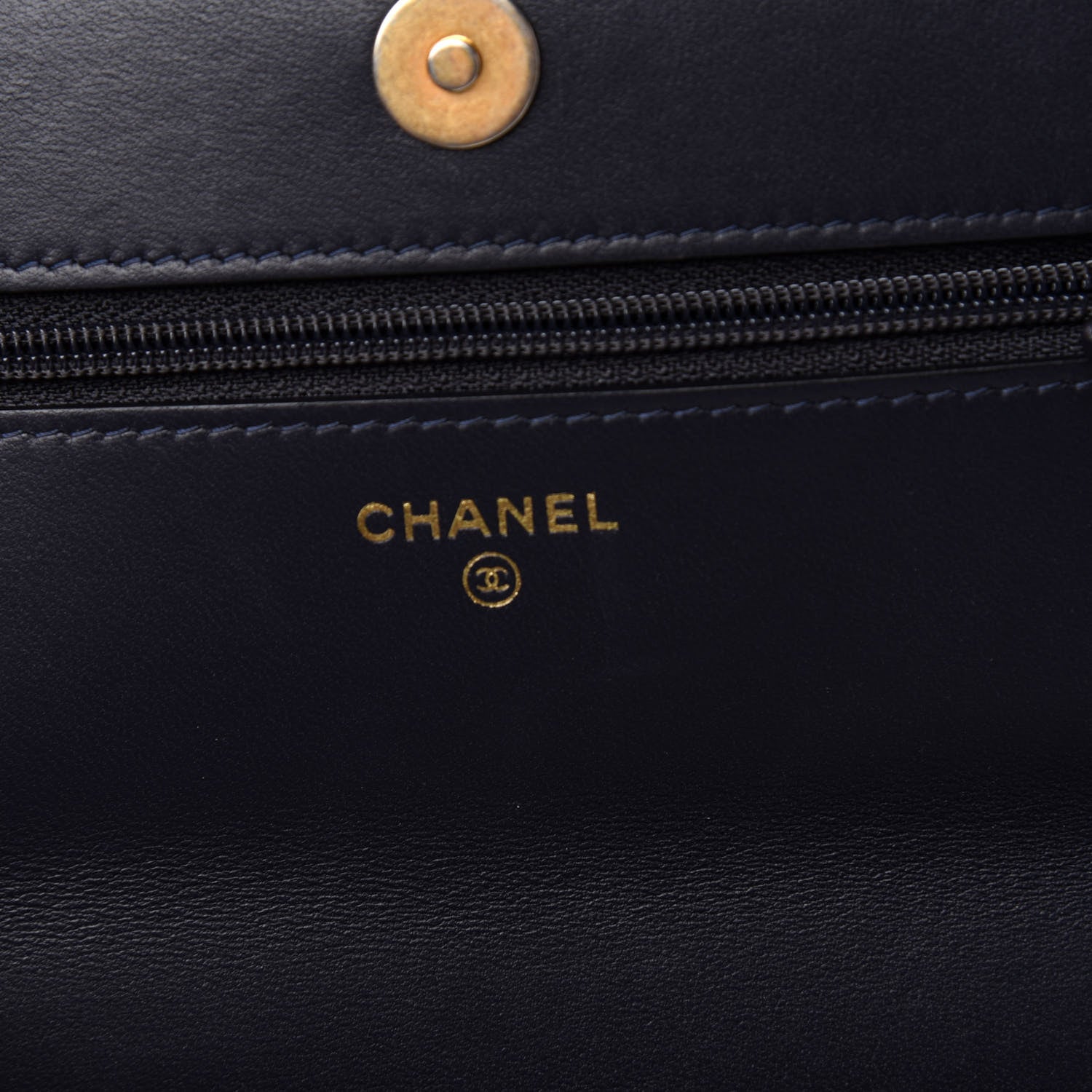 Chanel Wool Tweed Lambskin Quilted Chanel 19 Wallet On Chain WOC Blue Black 8 of 12
