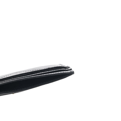 Saint Laurent Grain De Poudre Matelasse Chevron Monogram Credit Card Case Black 8 of 9
