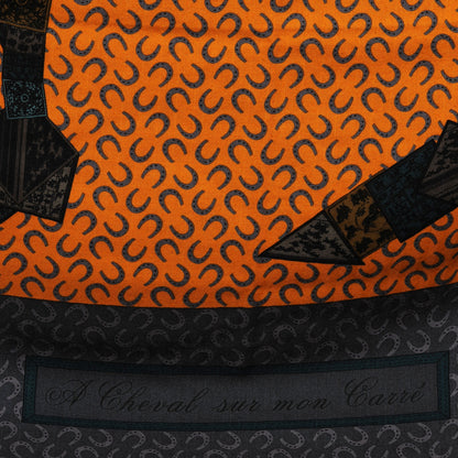 Hermes Cashmere Silk A Cheval Sur Mon Carre Shawl GM 140 7 of 9