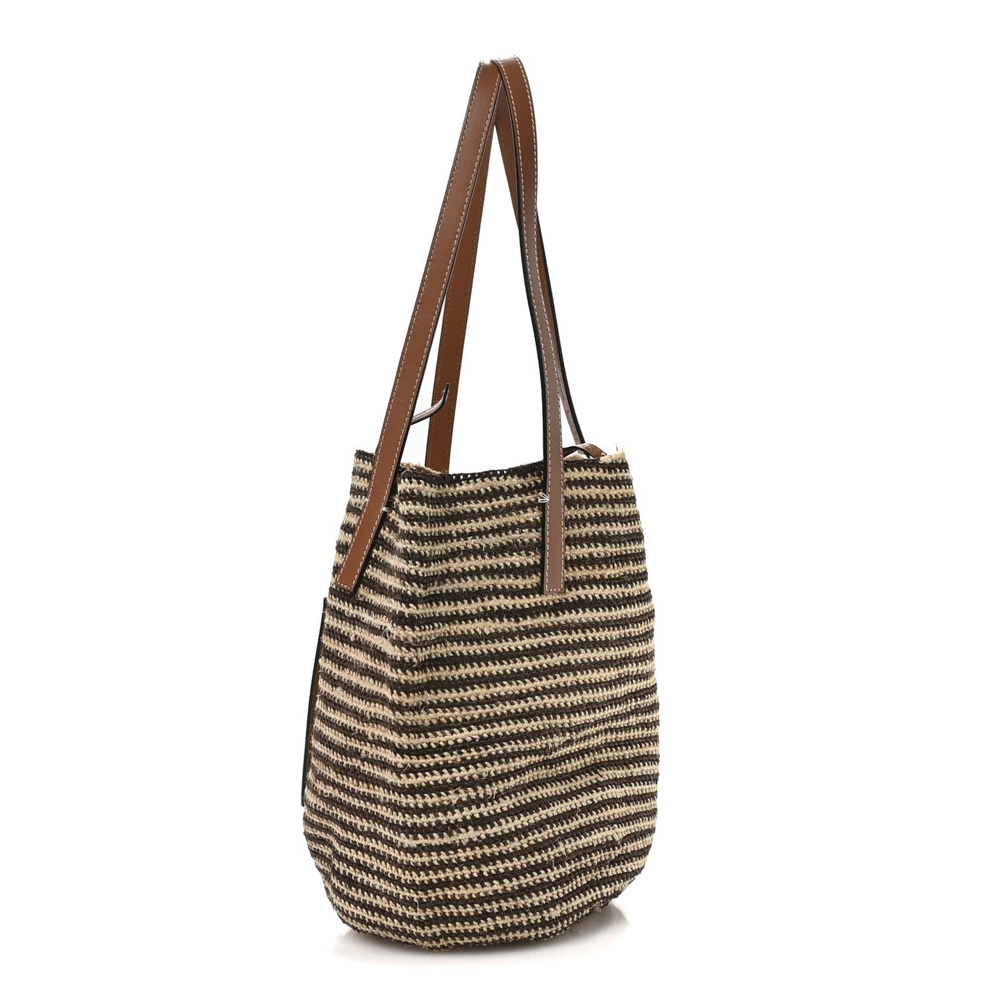 Paula's Ibiza Raffia Striped Round Basket Bag Natural Tan Multicolor