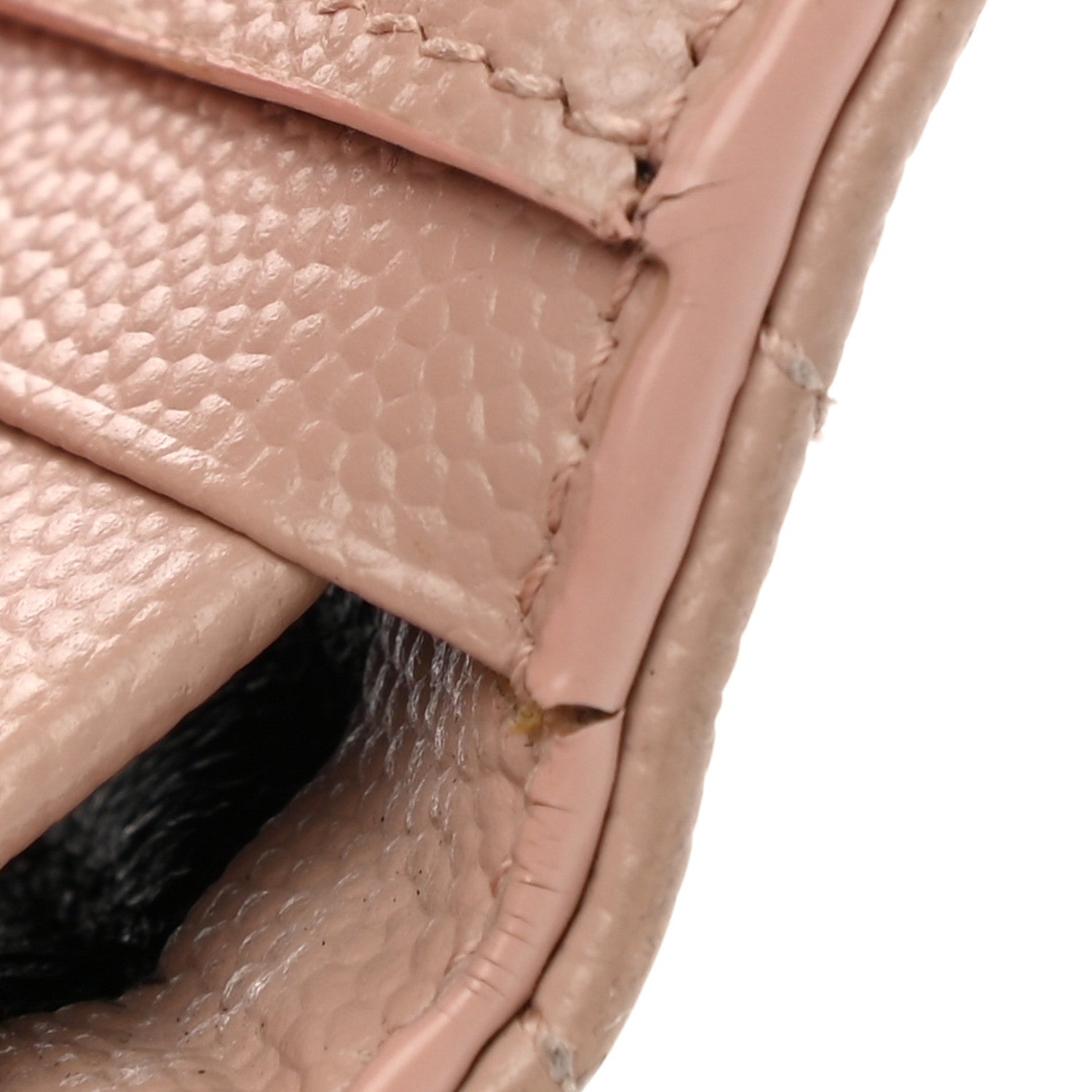 Saint Laurent Grain De Poudre Matelasse Chevron Small Monogram Envelope Wallet Blush 8 of 10