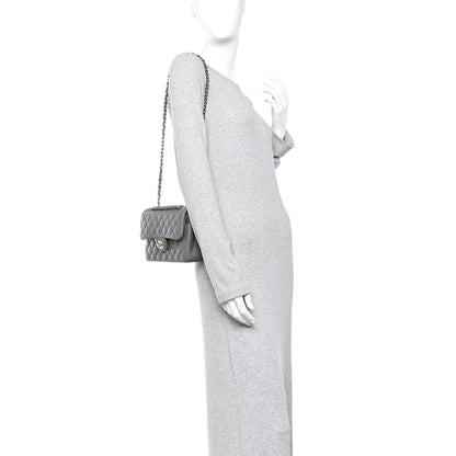 Chanel Lambskin Quilted Small Double Flap Grey 2 of 10