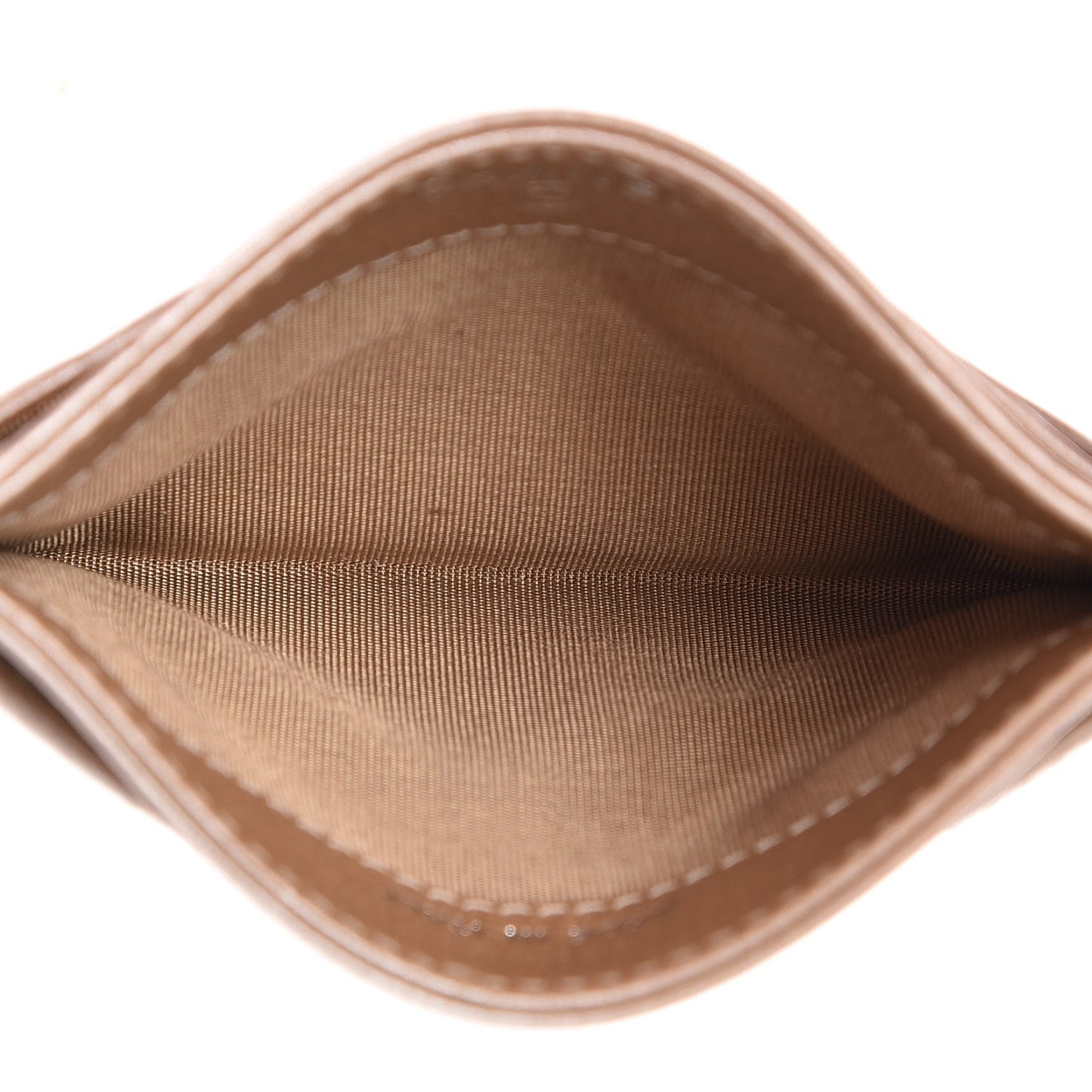 Metallic Lambskin Quilted Diamond CC Card Holder Beige