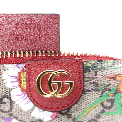 Gucci Soft GG Supreme Monogram Flora Calfskin Small Ophidia Cosmetic Case Beige Ebony Multicolor Rosso 8 of 10