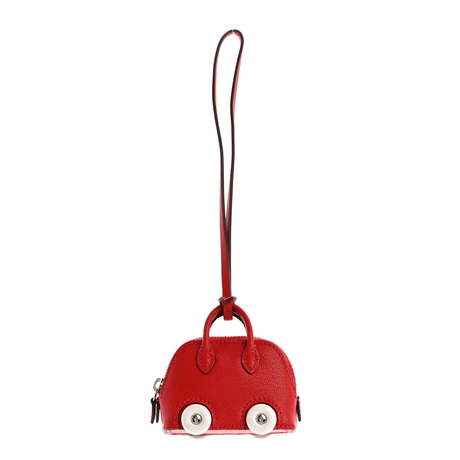 Hermes Chevre Mysore Bolide On Wheels Bag Charm Rouge de Coeur 1 of 5