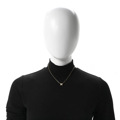 Hermes Lacquered Gold Mini Pop H Pendant Necklace White 2 of 4
