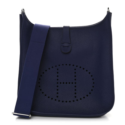 Hermes Taurillon Clemence Evelyne III GM Bleu Encre 1 of 9