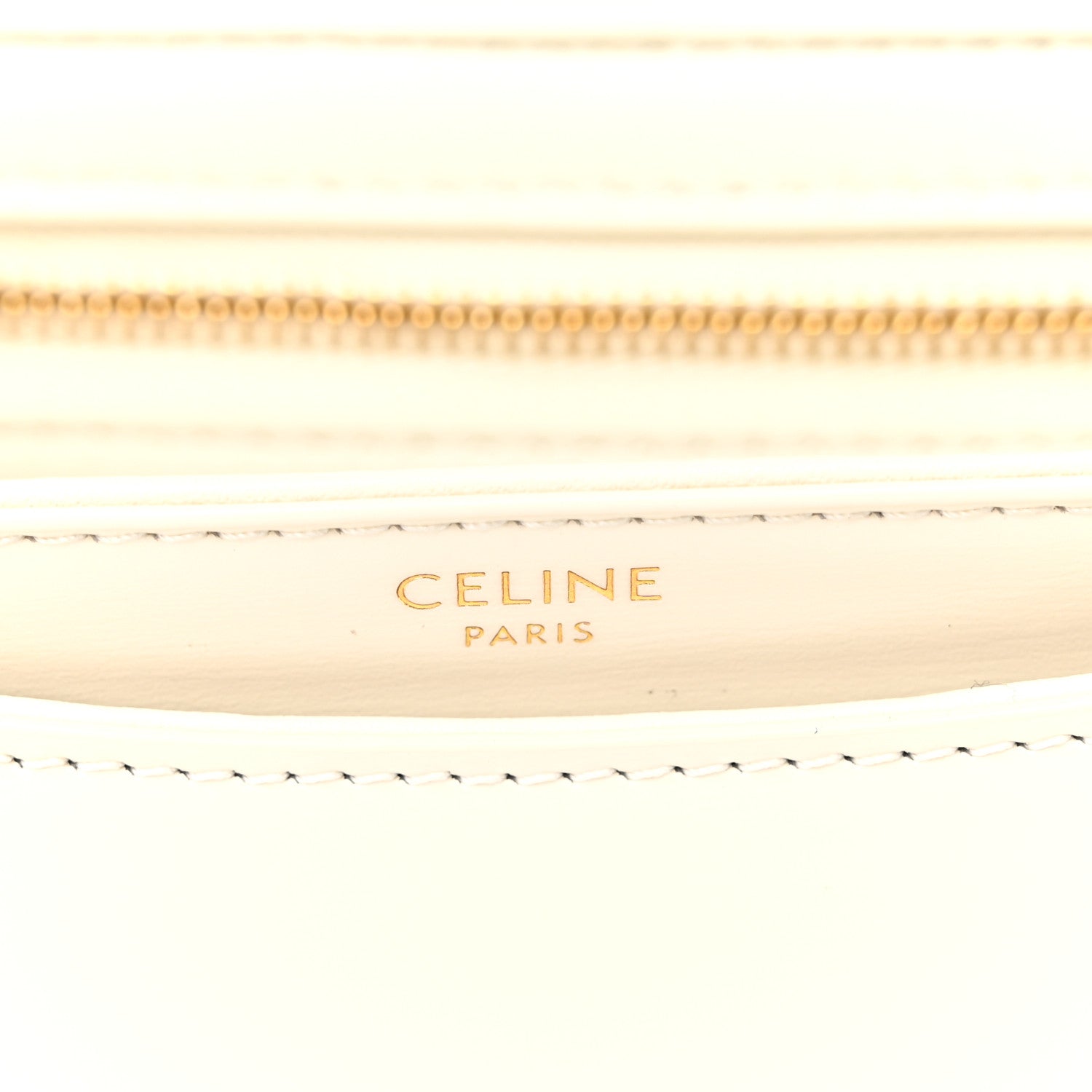 Celine Shiny Calfskin Triomphe Chain Besace Clea White 6 of 9