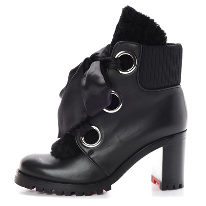 Christian Louboutin Calfskin Mink Jenny From the Alps 70 Ankle Boots 36.5 Black 1 of 8