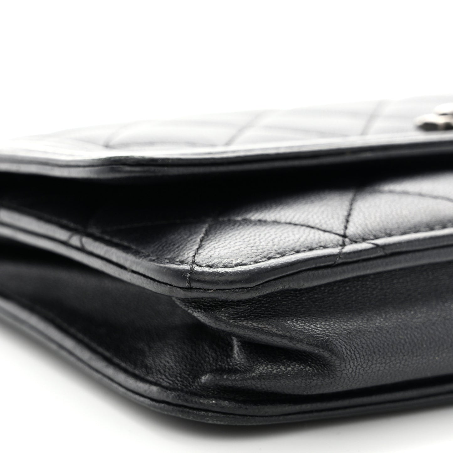 Lambskin Quilted Boy Wallet On Chain WOC Black