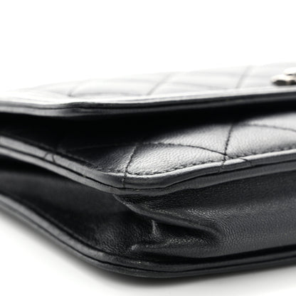Chanel Lambskin Quilted Boy Wallet On Chain WOC Black 10 of 15