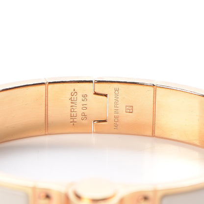 Hermes Enamel Charniere Uni Narrow Hinged Bracelet S Pannacotta 4 of 5