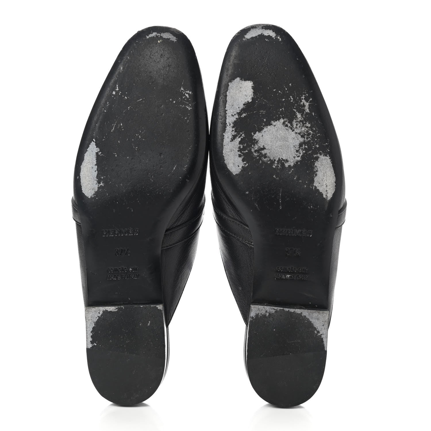 Hermes Goatskin Oz Mules 37.5 Black 5 of 13
