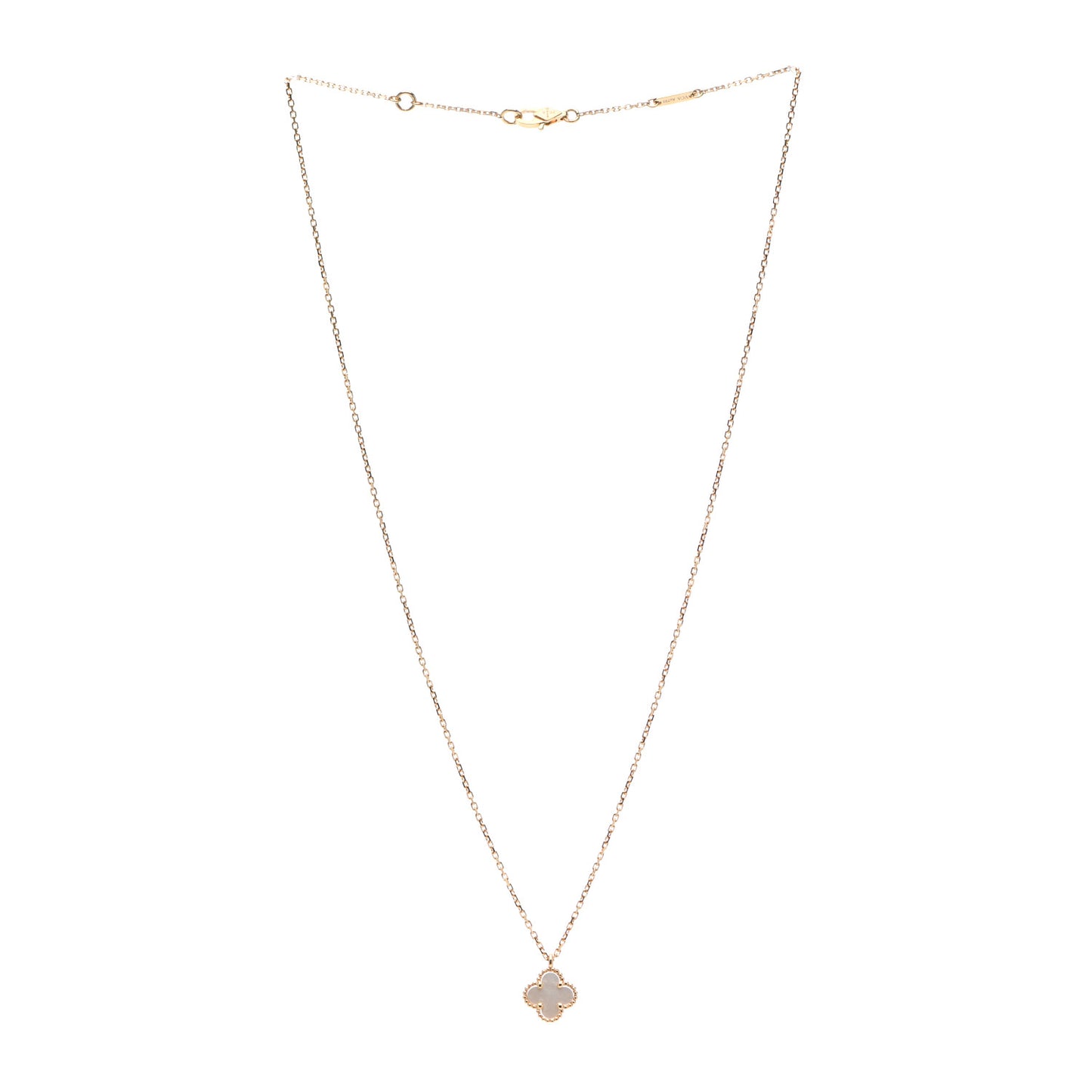18K Yellow Gold Mother of Pearl Sweet Alhambra Pendant Necklace