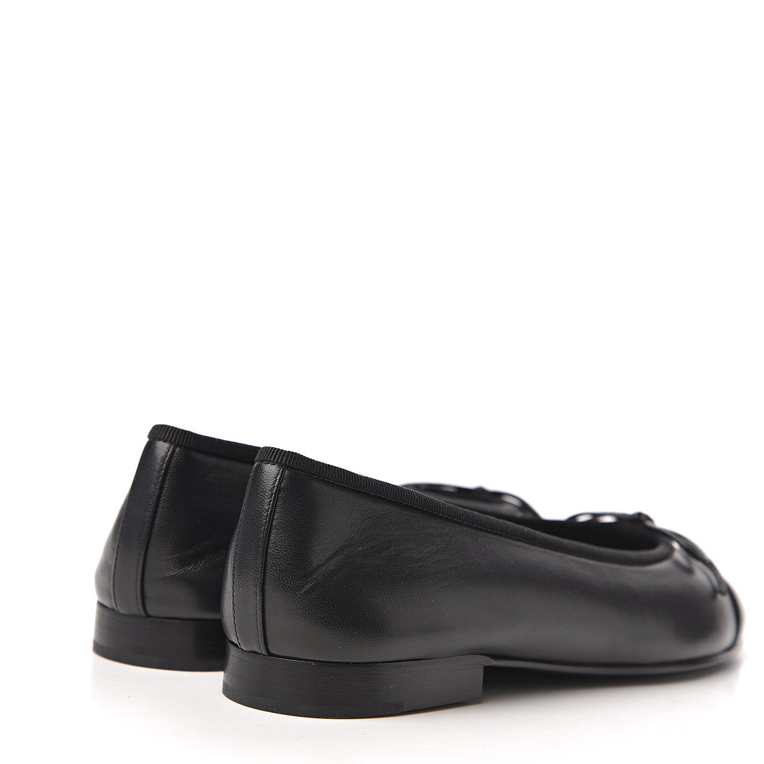 Chanel Lambskin Cap Toe Ballerina Flats 38 Black 4 of 8