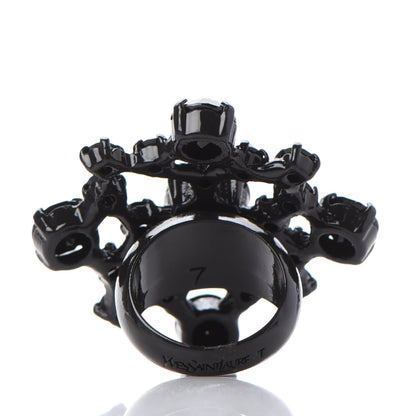 Saint Laurent Crystal Ring 7 Black 3 of 6
