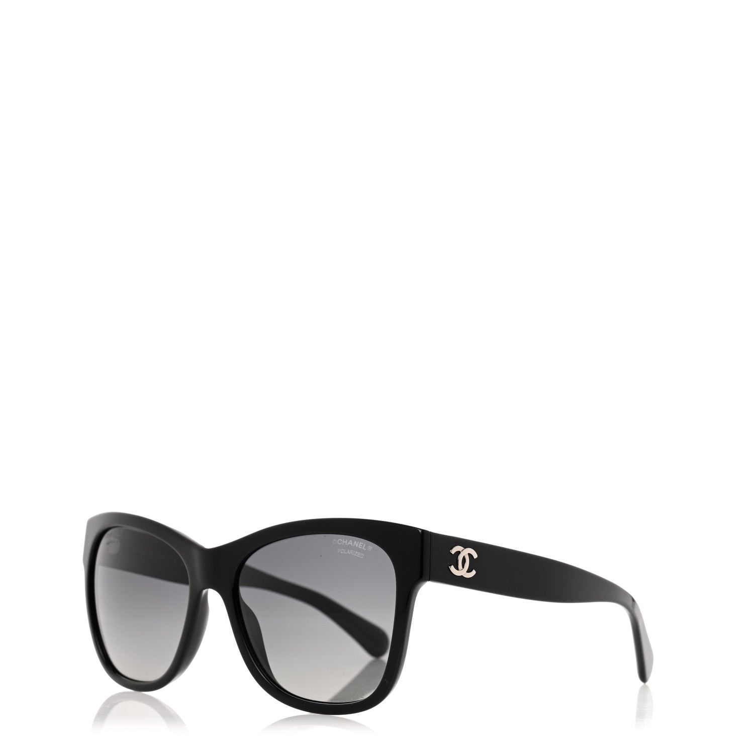 Chanel Acetate Polarized Square CC Sunglasses 5380 Black 1 of 8