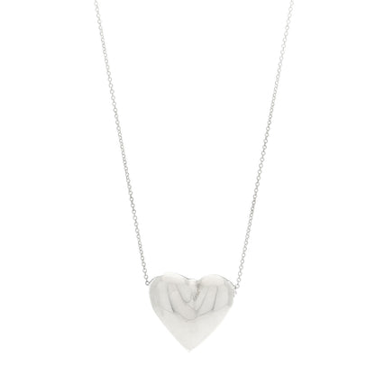 Tiffany Sterling Silver Puffed Heart Pendant Necklace 1 of 4