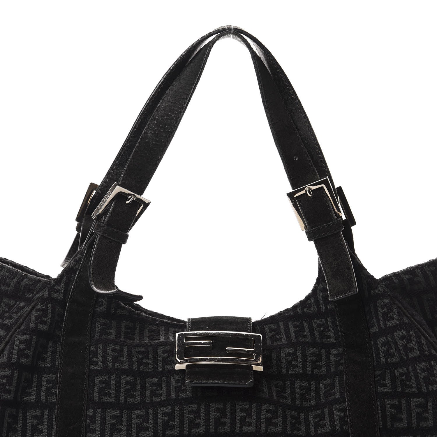 Fendi Zucchino Shoulder Bag Black 14 of 15