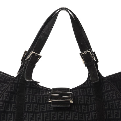 Fendi Zucchino Shoulder Bag Black 14 of 15