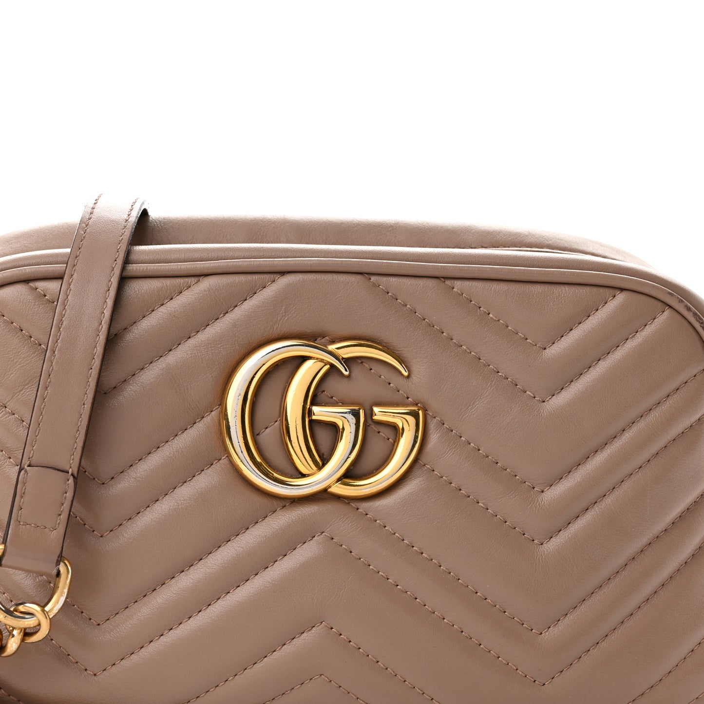 Calfskin Matelasse Small GG Marmont Chain Shoulder Bag Porcelain Rose