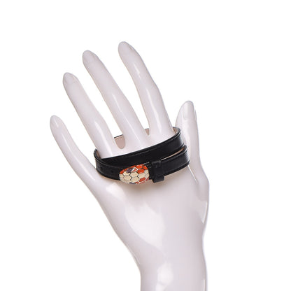 Bulgari Calfskin Serpenti Forever Double Coil Bracelet Black 2 of 7