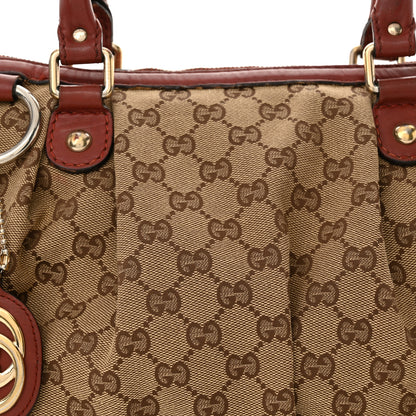 Gucci Monogram Medium Sukey Top Handle Dark Red 8 of 19