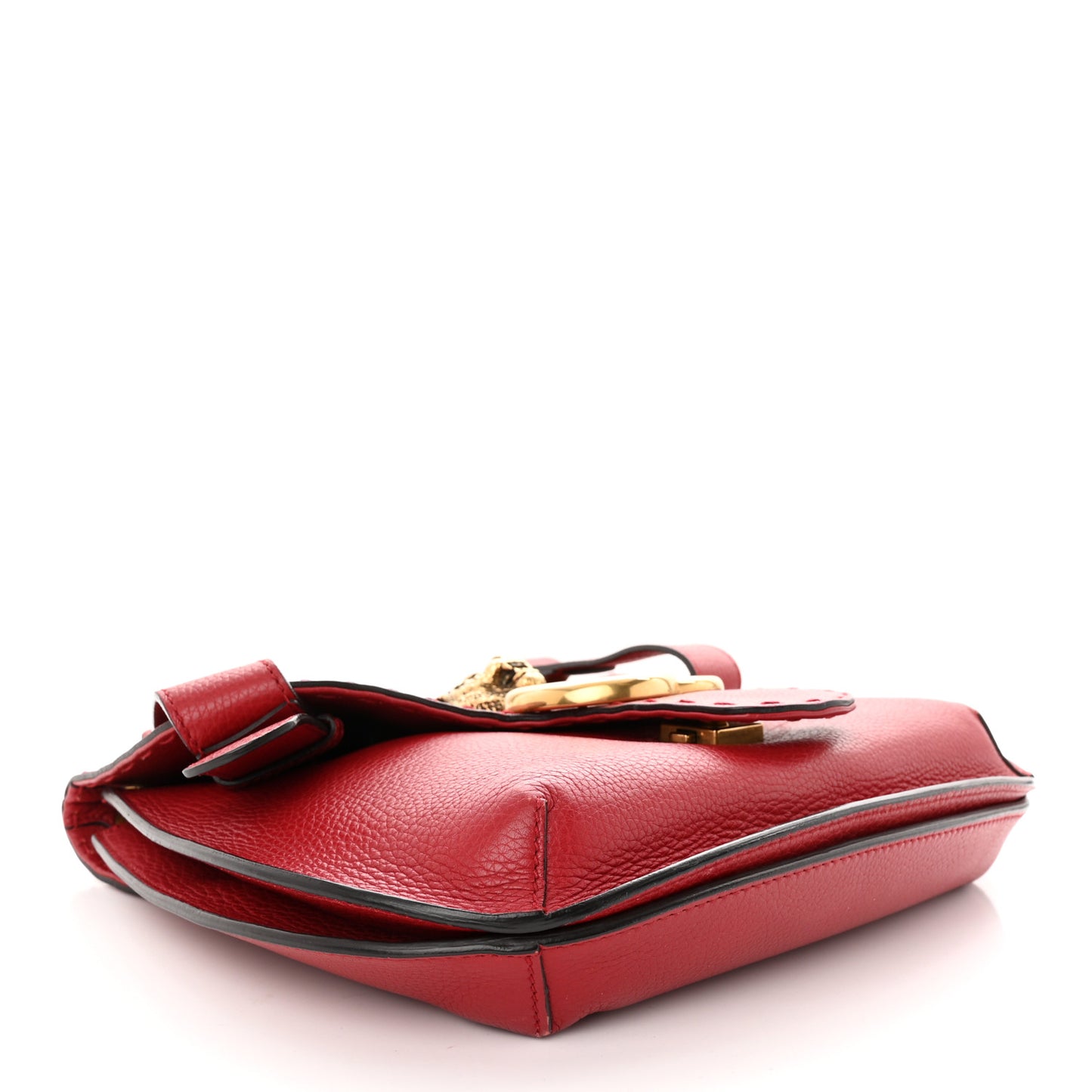Cellarius Calfskin Feline GG Marmont Flap Shoulder Bag Vulcanic Red
