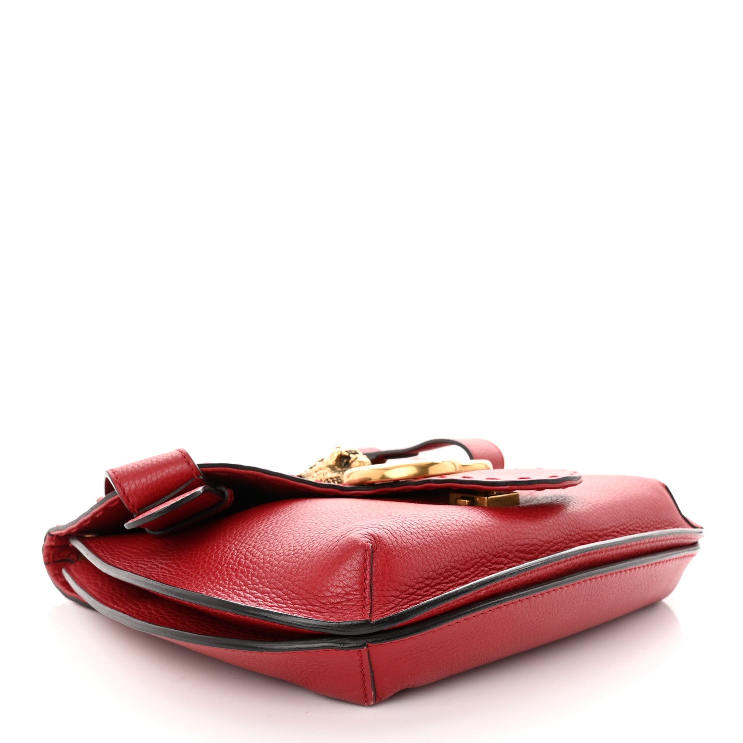 Gucci Cellarius Calfskin Feline GG Marmont Flap Shoulder Bag Vulcanic Red 4 of 13