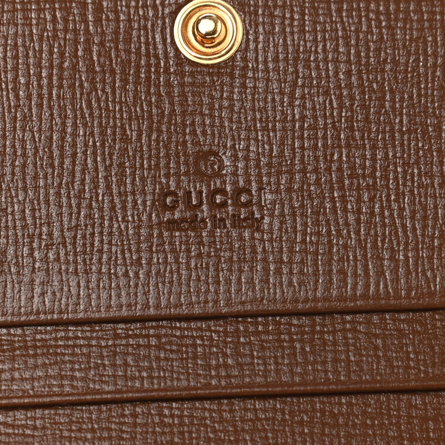 GG Supreme Monogram Horsebit 1955 Card Case Wallet Beige Ebony Brown Sugar