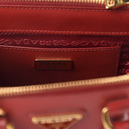 Prada Saffiano Lux Micro Galleria Double Zip Tote Fuoco 8 of 10