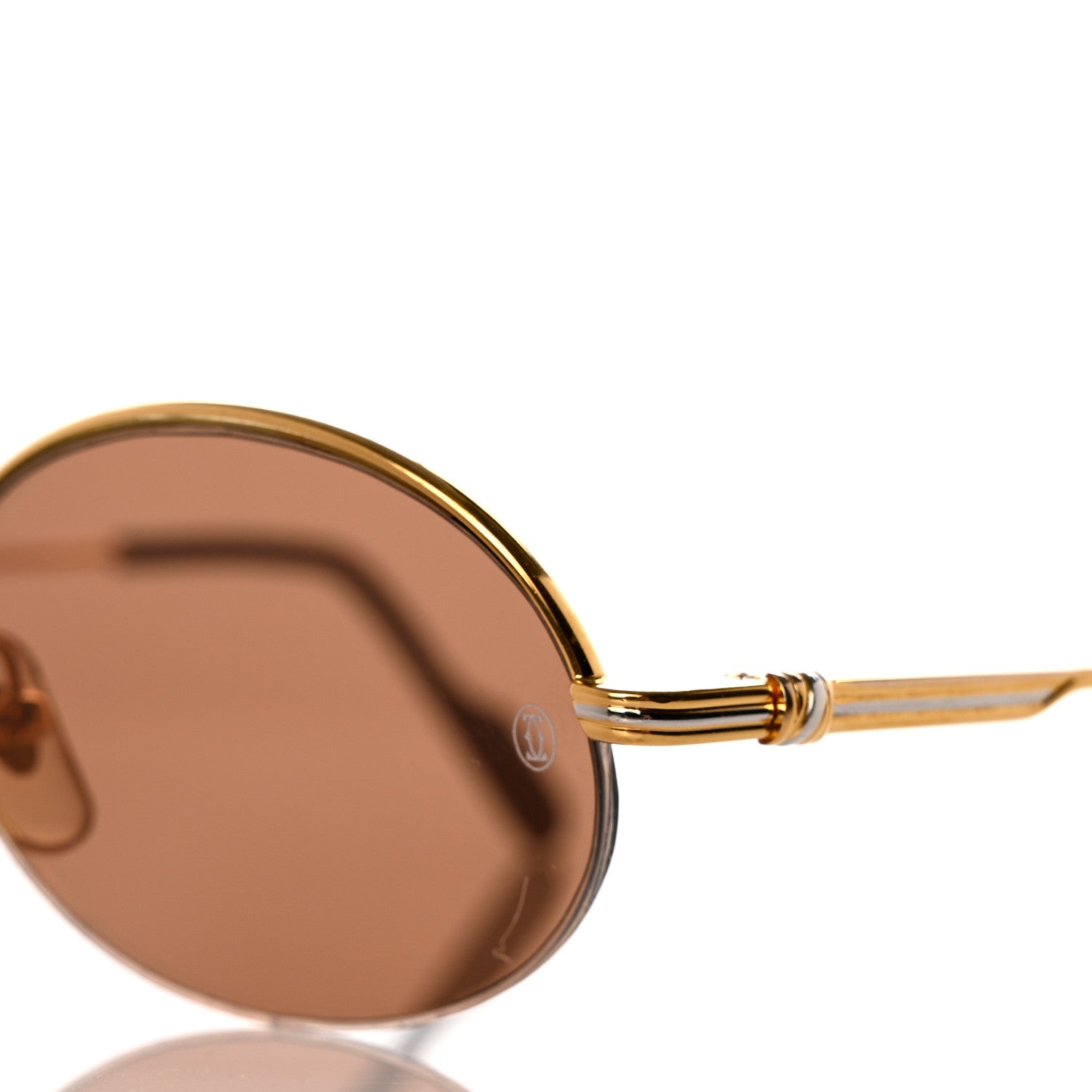 Cartier Rimless St Honore Oval 135 Sunglasses Brown Gold 7 of 8