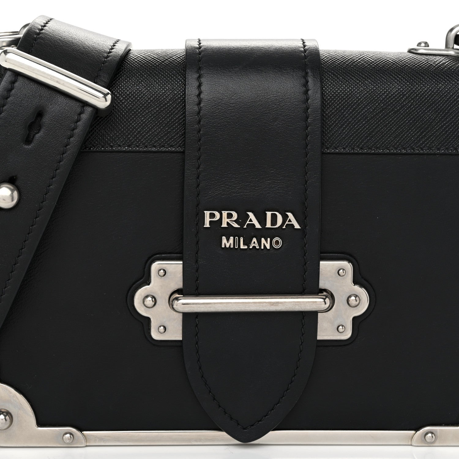 Prada City Calf Saffiano Cahier Bag Black 7 of 9
