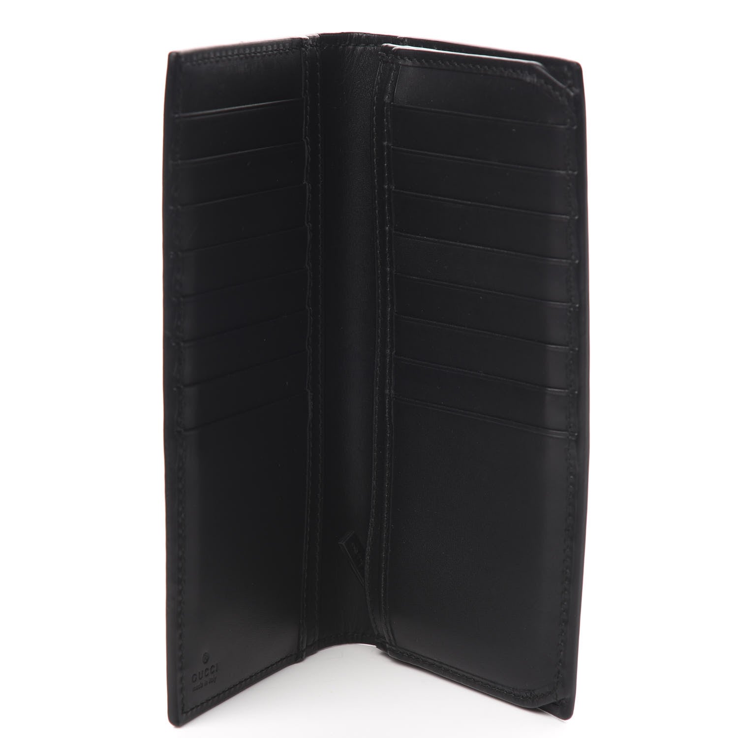 Gucci Calfskin GucciGhost Bi-Fold Long Wallet Black New Acquamarine 5 of 8