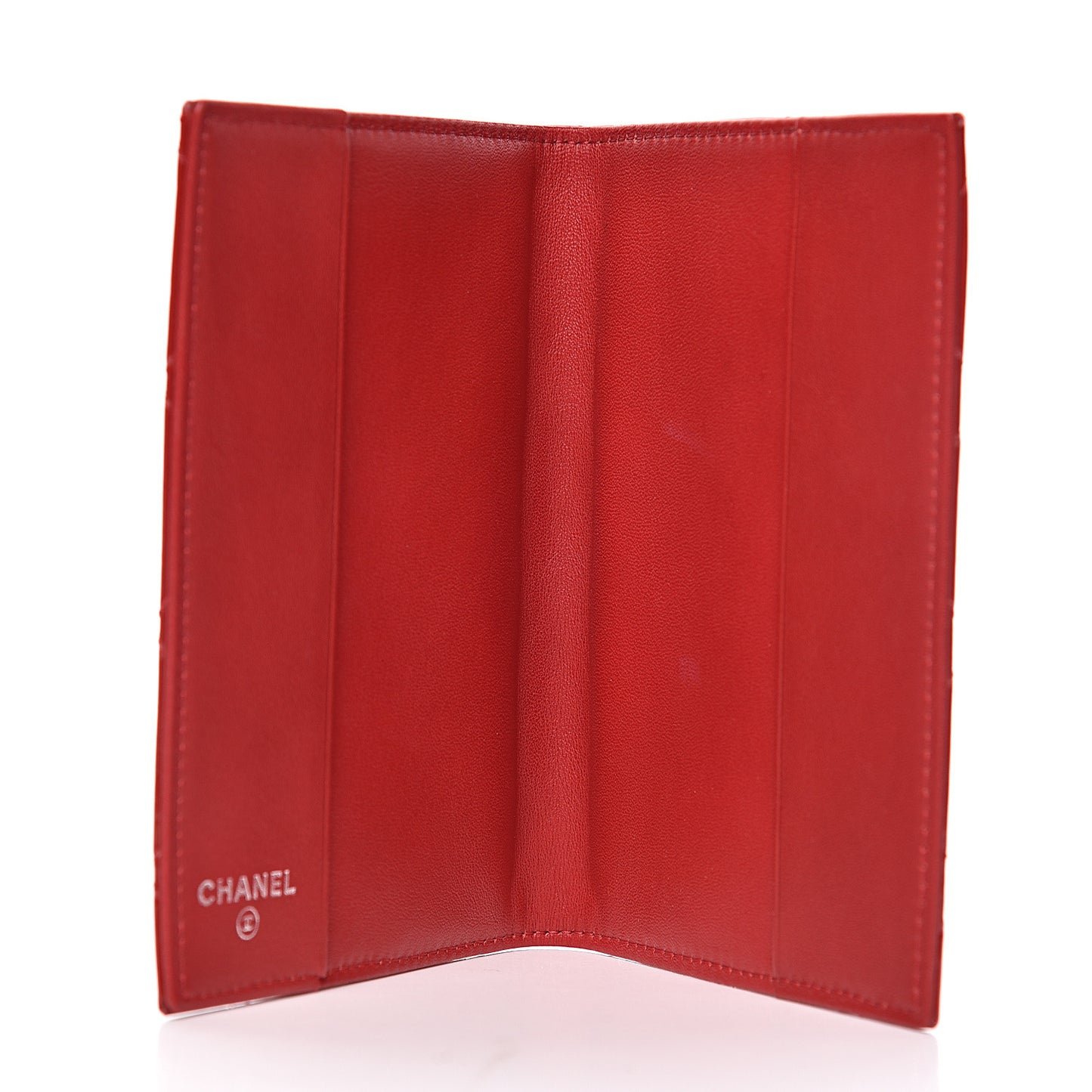 Patent Calfskin Quilted Passport Holder Red