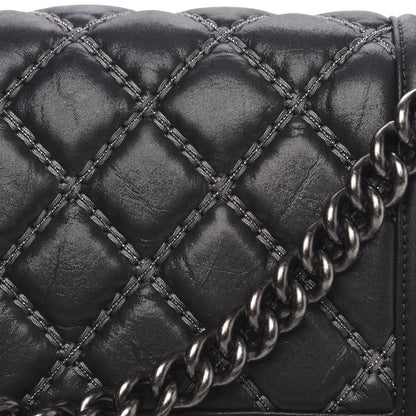 Chanel Iridescent Calfskin Embellished Double Stitch Medium Boy Flap Black 11 of 11