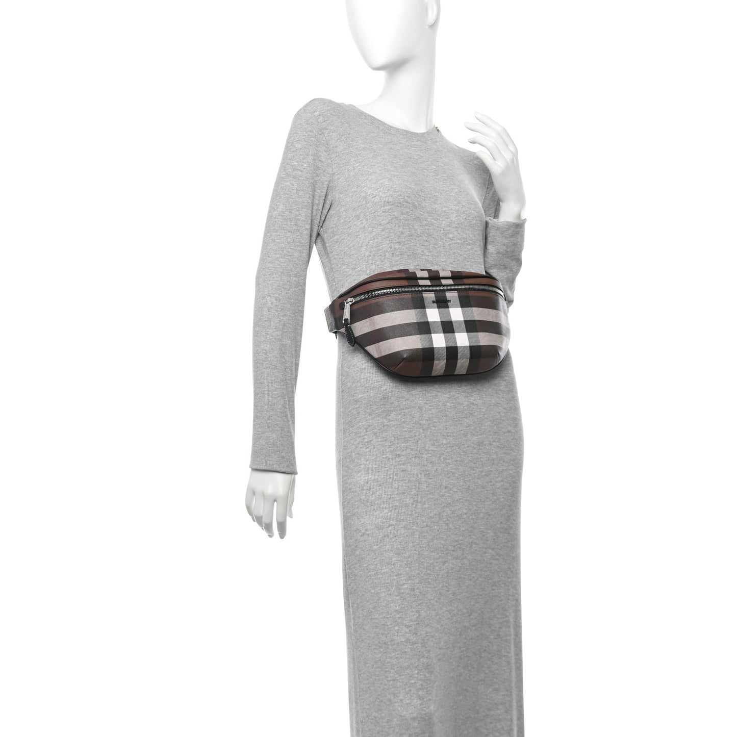 E-canvas Check Cason Bum Bag Dark Birch Brown