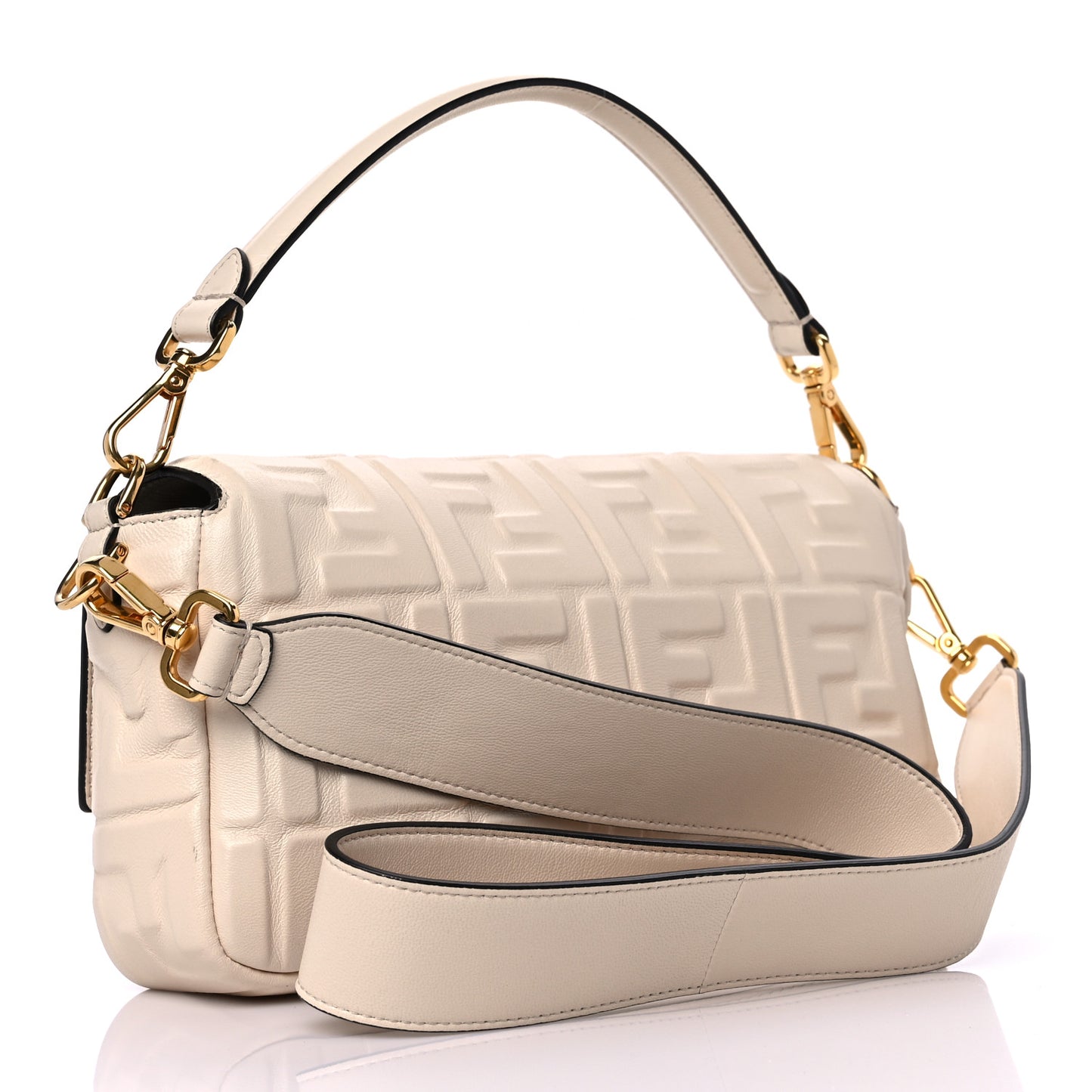 Nappa FF 1974 Embossed Baguette Camelia
