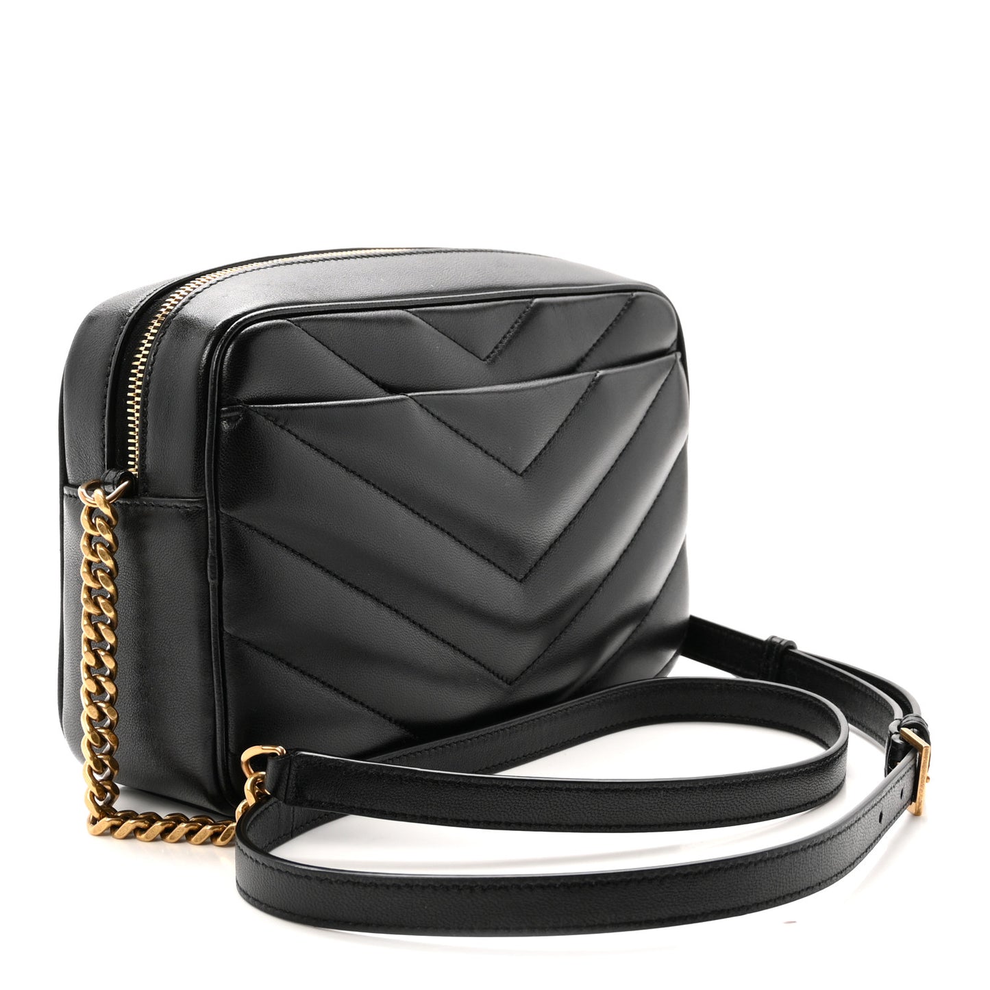 Lambskin Chevron Quilted Medium Loulou Camera Bag  Rouge Cabernet