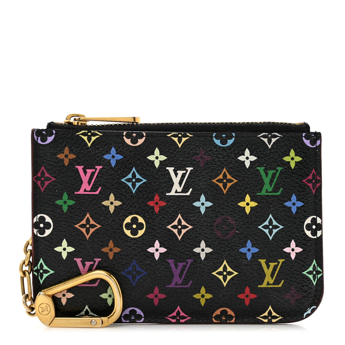 Monogram Multicolor Key Pouch Black Violet