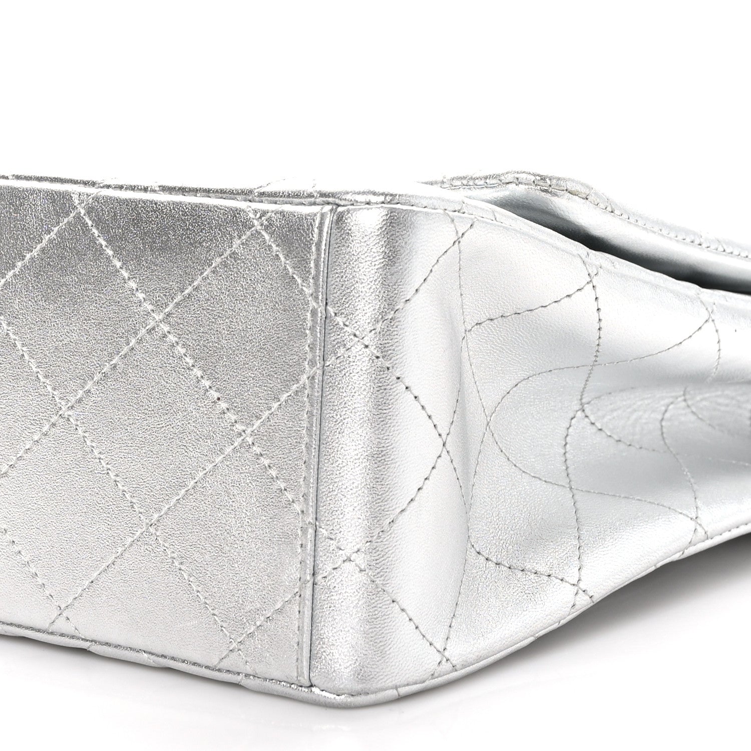 Chanel Metallic Lambskin Quilted Maxi Single Flap Silver 10 of 10