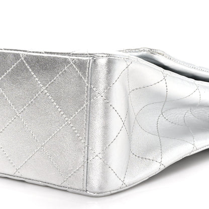 Chanel Metallic Lambskin Quilted Maxi Single Flap Silver 10 of 10