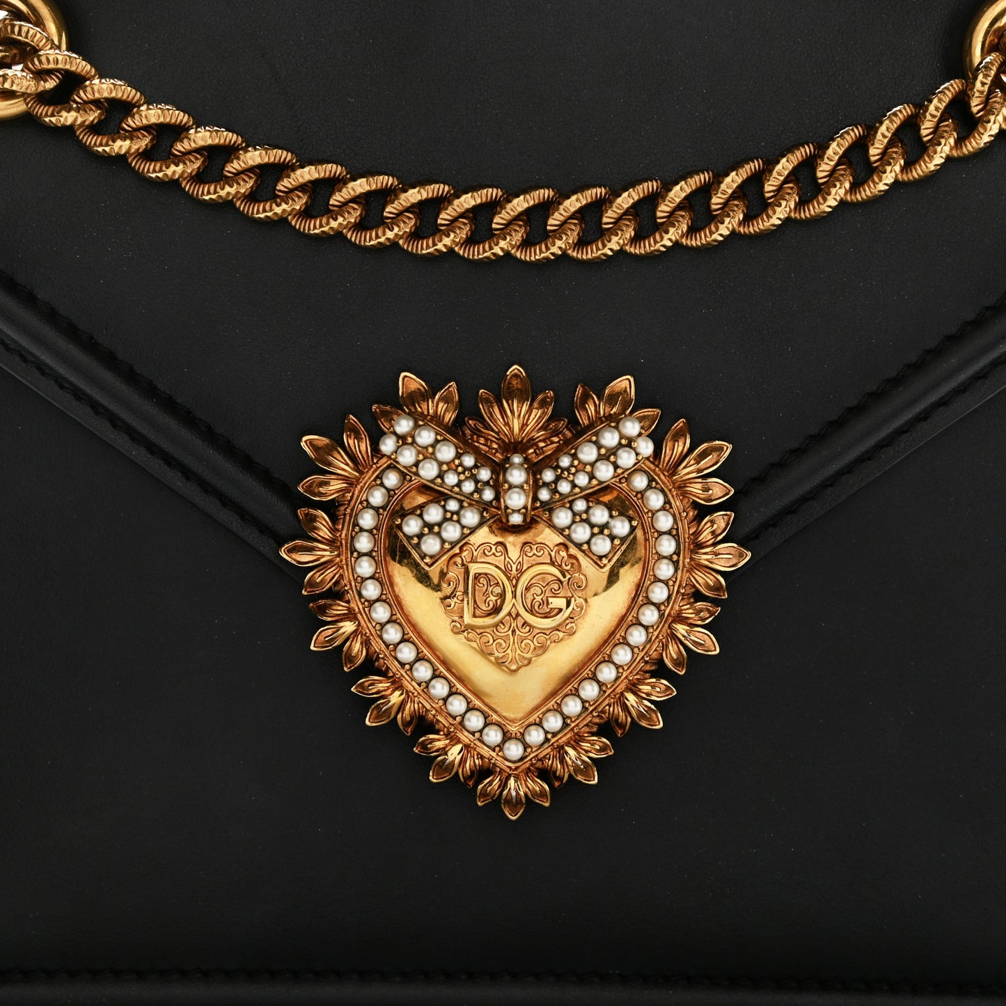 Smooth Calfskin Small Devotion Envelope Bag Black