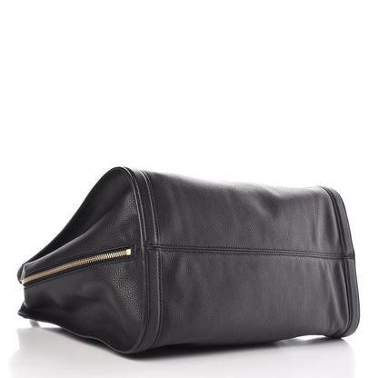 Alexander McQueen Pebbled Calfskin Large Skull Padlock Zip Around Tote Black 4 of 8